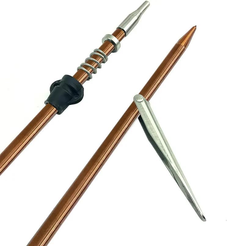 5/16 Pneumatic Speargun Shafts with Rock Point and Barb for Spearfishing, Freediving, and Scuba Diving