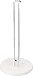 NearMoon Paper Towel Holder Countertop, Sturdy Kitchen Metal Paper Towel Stand Dispenser with Marble Base, Standard or Jumbo-Sized for Kitchen Countertop, Farmhouse, Living Room, Chrome Finish
