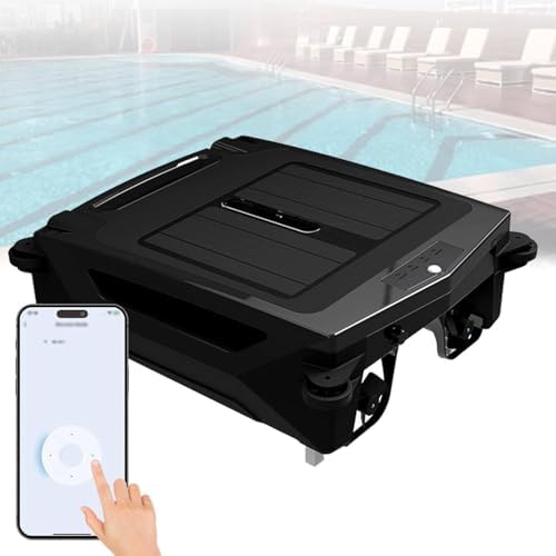 Automatic Pool Cleaning Robot with Intelligent Steering, Solar and Adapter Dual Charging, Easy-Clean Skimmer Basket for Effortless Pool Maintenance