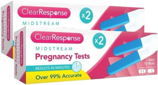 ZYBUX Pack of 4 Pregnancy Test Kit, Early Response Home Testing - 99% Accurate Results, Quick Detection - Easy to Use Midstream Design for Early Family Planning, Pain-Free and Discreet