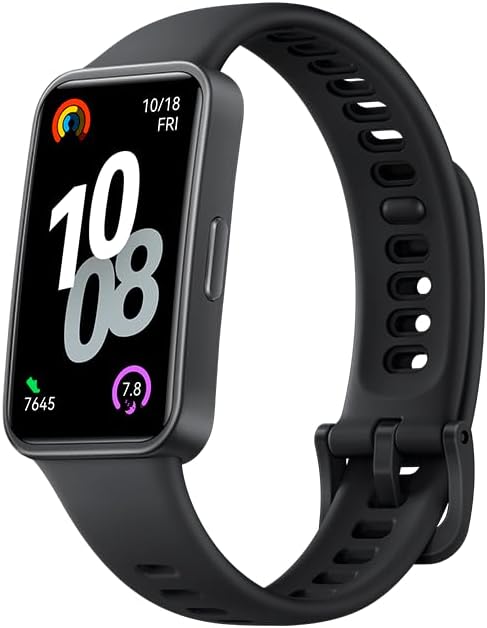 HUAWEI Band 10 Smartwatch with AI-Powered Fitness Monitoring, Pro-Level Sleep Analysis, Emotional Wellbeing Assistant,Streamlined Metallic Design,Fast Charging,iOS Android (Band 10, Strap Black)