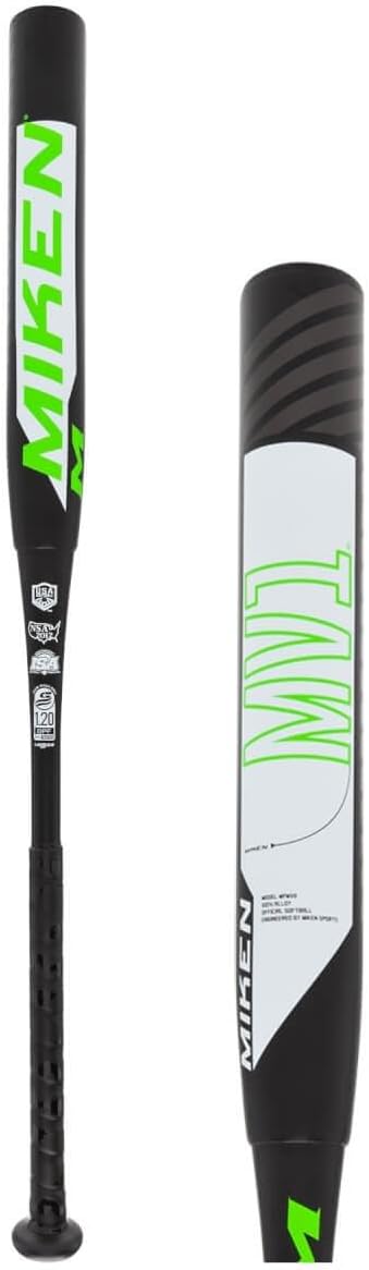 Miken MV-1 13"" Maxload Dual Stamp 240 Slow Pitch Softball Bat: MPMV, White