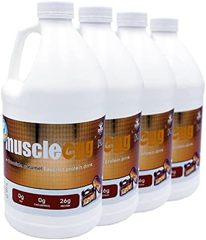 4 Half-Gallons Chocolate Caramel MuscleEgg Liquid Egg Whites (Cage-Free)