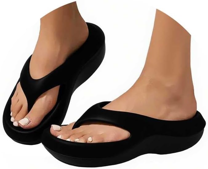 Womens Orthopedic Flip Flops with Arch Support Plantar Fasciitis Walking Platform Recovery Sandals Ladies Corrective Sports Sandal Open Toe Thick Cushion Indoor Outdoor for Summer