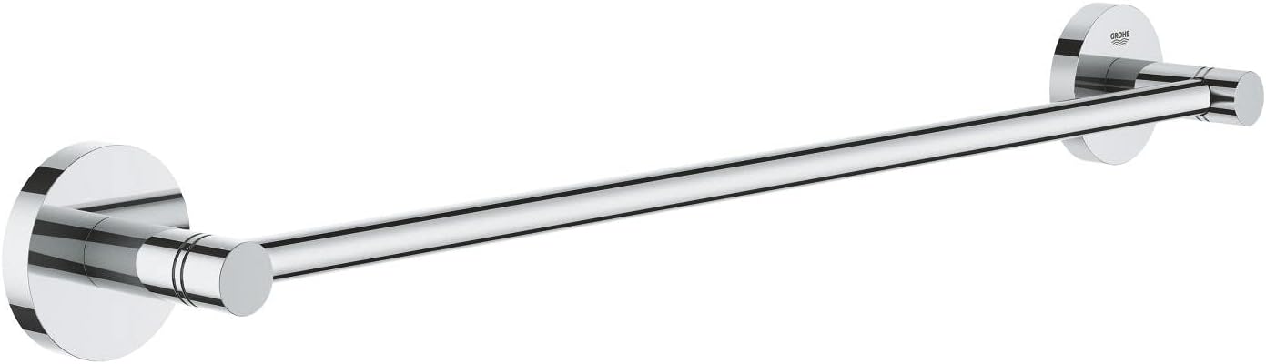 GROHE Start QuickFix Towel Rail (Metal, Concealed Fastening, Including Screws and Dowels, Extra Easy to Fit with GROHE QuickGlue), Size 504 mm, Chrome, 41197000