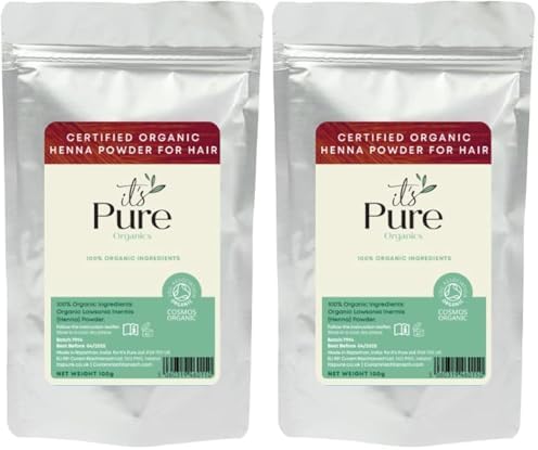 It's Pure Certified Organic Pure Henna Powder 100g (Pack of 2)