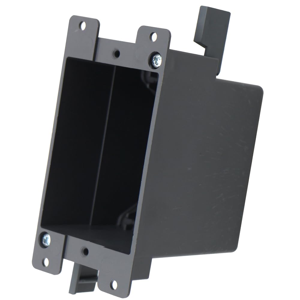 1-Gang Old Work Electrical Outlet Box, Plastic Junction Box for Switches,14Cu in Outlet Box,for Home Improvement, AWG Standard,ETL Listed and Fire Rated for 2 Hours(1 Pack).