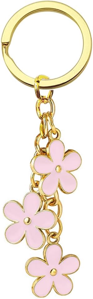 Meimimix Flowers Charms Enameled Keychain Chain Tassel Keyring For Women Girls Purse Bag Accessories Jewellery