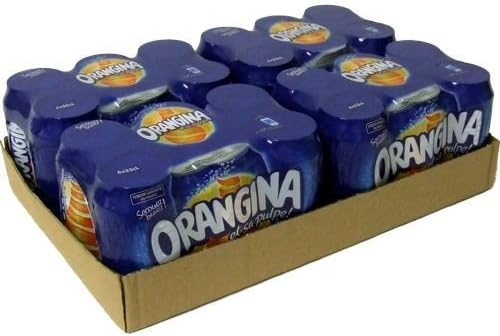 Orangina – Lemonade and Orange Juice with Pulp 2%. 24 x 33 cl Containers. BBQ