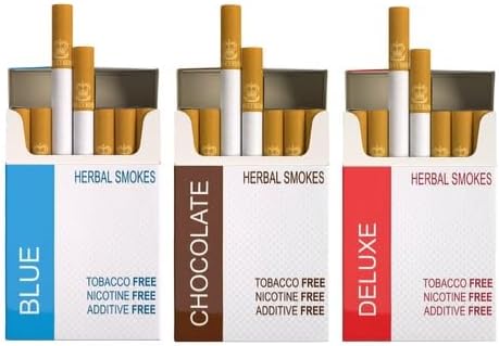 Honeyrose BLUE-CHOCOLATE-DELUXE Herbal Cigarettes Bundle - Tobacco & Nicotine FREE, Herbal Smokes, Quit Smoking, All Natural, Made in UK