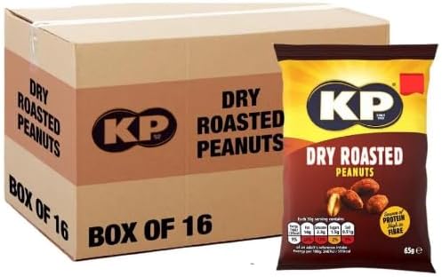 KP Dry Roasted Peanuts Case of 16x65g