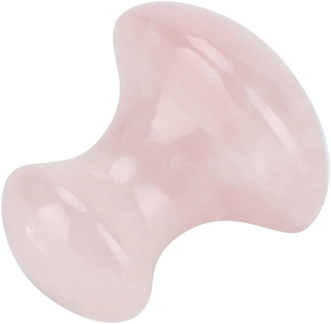 Natural Rose Quartz Gua Sha Massage Tool - Mushroom-Shaped Quartz Massager for Face, Neck & Eye Beauty Spa Relaxing Massage Stone