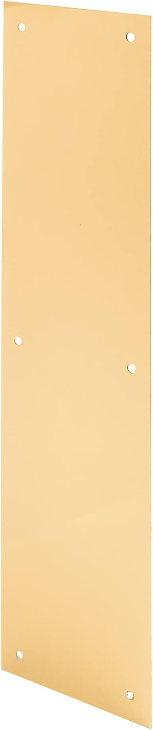 Prime-Line MP4719 Door Push Plate, 3-1/2 15 In., Polished Brass (Single Pack)