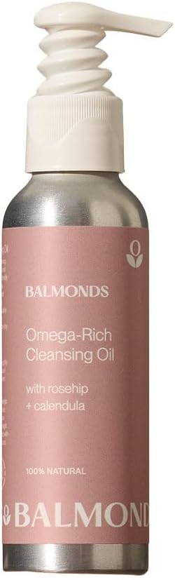 Balmonds Omega-Rich Cleansing Oil 125ml - 100% Natural Facial Cleanser & Hydrating Makeup Remover with Rosehip & Calendula Oils - Suitable for All Skin Types