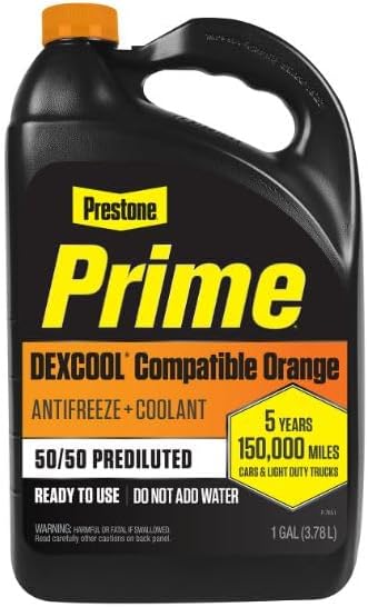 Prestone AF3500 50/50 Prime Orange Compatible Antifreeze and Coolant, 1 Gallon, Pack of 6
