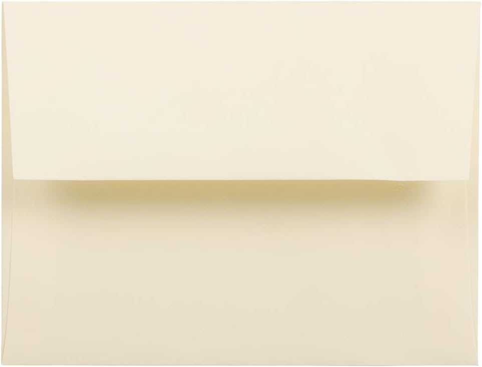 JAM PAPER A2 Strathmore Invitation Envelopes - 4 3/8 x 5 3/4 - Ivory Wove - 50/Pack