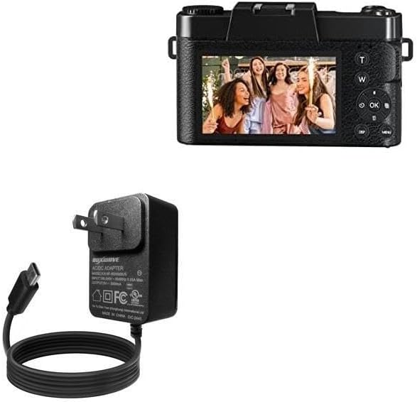 BoxWave Charger Compatible with Saneen Digital Camera 4K & 56MP - Wall Charger Direct (15W), Rapid Charge Your Device with Built-in 6ft Cable