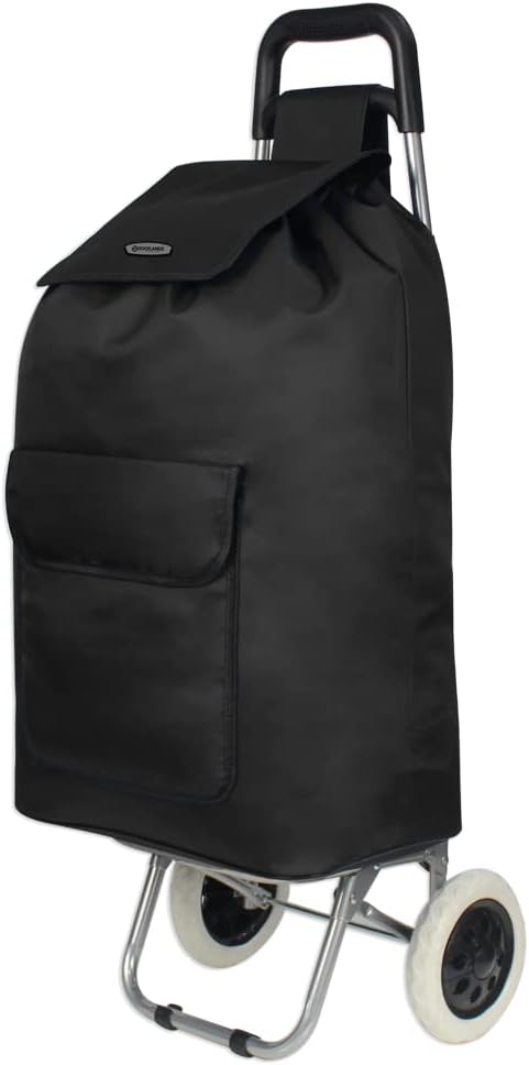 ARIANA Lightweight 2 Wheel Large Shopping Trolley Shopping Cart Grocery Bag Shopper - ST54 (Plain Black)