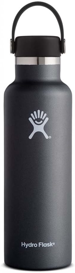 Hydro Flask Stainless Steel Standard Mouth Water Bottle with Flex Cap and Double-Wall Vacuum Insulation