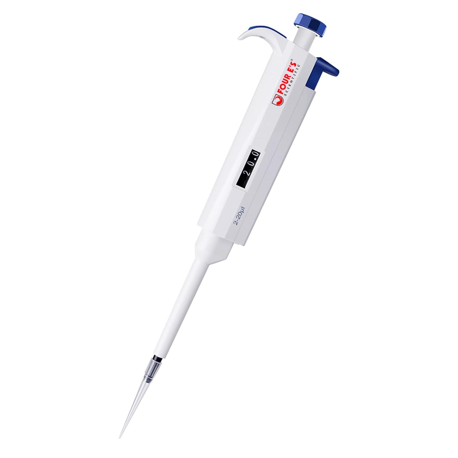 FOUR E'S SCIENTIFIC 2uL-20uL High-Accurate Single-Channel Manual Adjustable Variable Volume Pipettes