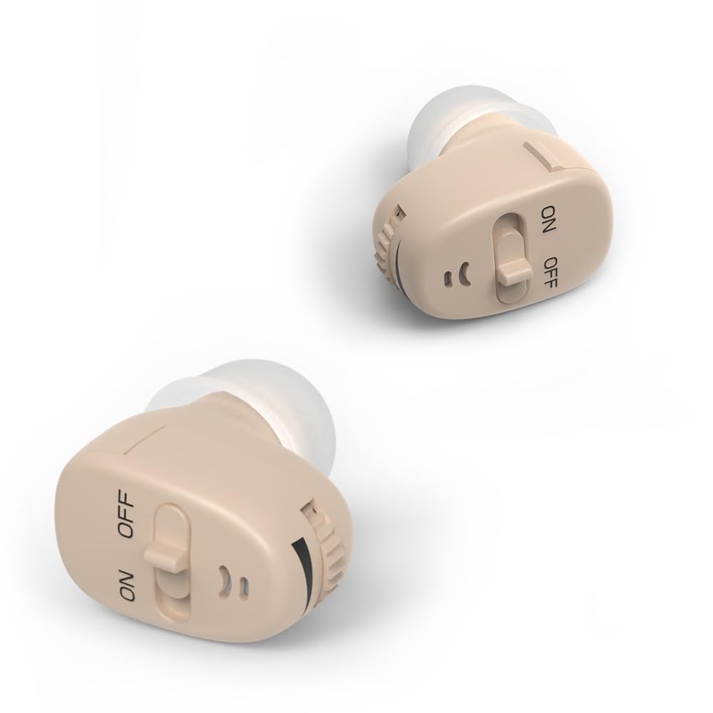 Hearing Amplifier to Aid and Assist Hearing, Premium Comfort Design and Nearly Invisible (A Pair)