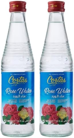 CORTAS Rose Water 300ml - 10 fl oz (2 Pack) – Pure Natural Distilled Rosewater for Cooking, Baking, Beauty Use, Hair, Face, Beverages & Desserts – No Additives, Authentic Middle Eastern Flavor
