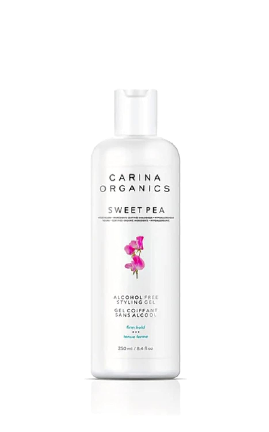 YBW Carina Organics Sweet Pea Alcohol Free Styling Gel Firm Hold - 250ml / 8.4 fl oz
