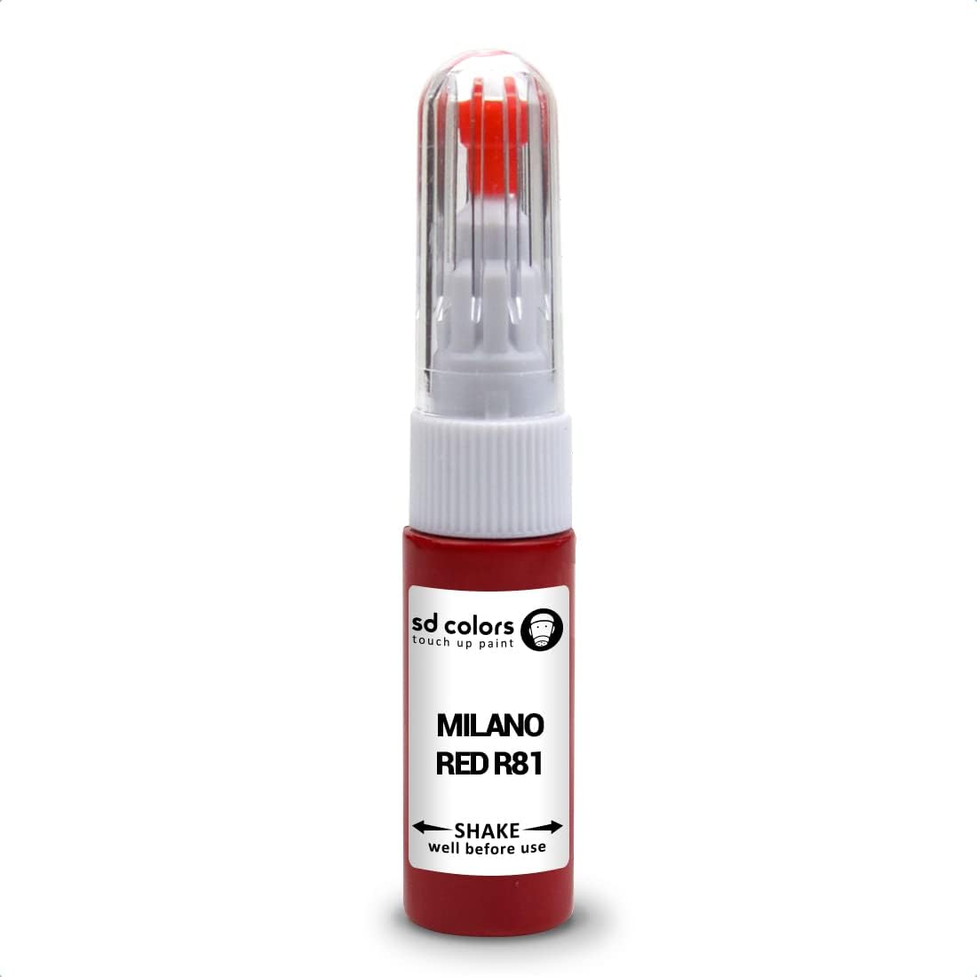 SD COLORS MILANO RED R81 compatible with HONDA New Touch Up Paint Pen REPAIR KIT 20 ML SCRATCH CHIP BRUSH COLOR CODE R81 MILANO RED