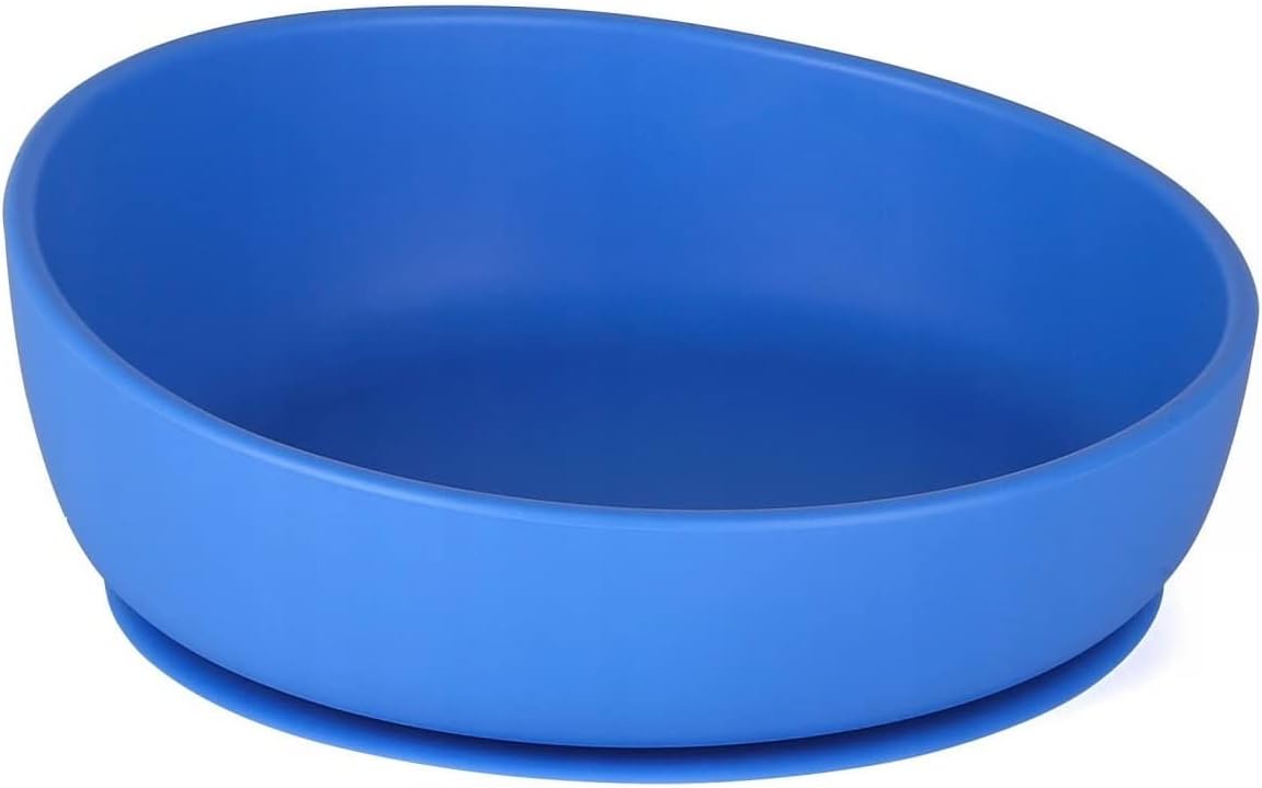 Doidy Baby Bowl 350ml, 6 Months +, Silicone Non-Slip Suction Bowl for Training & Learning to eat, weaning & Feeding Essentials for Baby Food and Snacks, BPA Free (Blue)