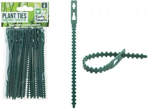 Adjustable Plant Ties pack of 40 Green Thread and Grip| Reusable Garden Plant Twist Ties In Green. 13.5cm in Length Multipurpose Cable Ties|Thread Garden Tools stem Support for Plants (2 Pack)