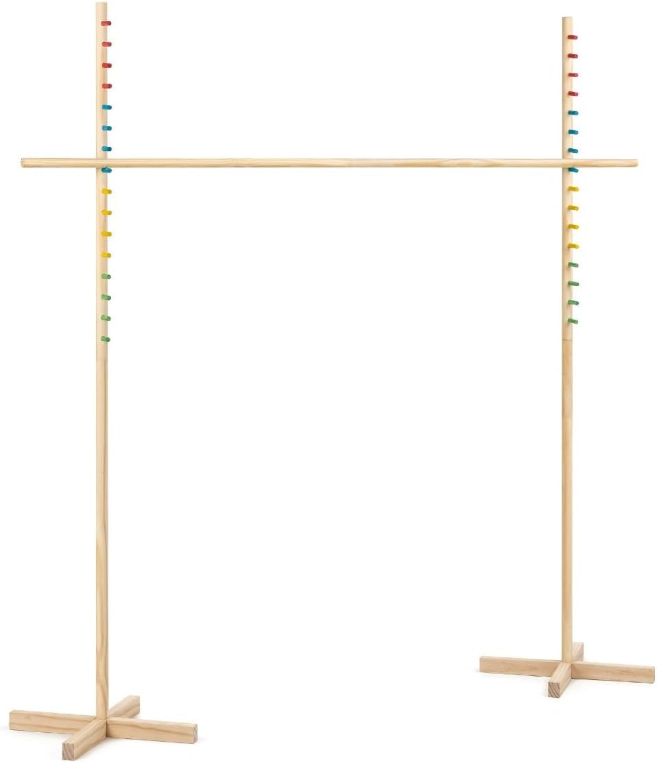 Grasshopper Games Wooden Limbo Set for Kids and Adults with Carry Bag, Indoor Outdoor Garden Game for Family