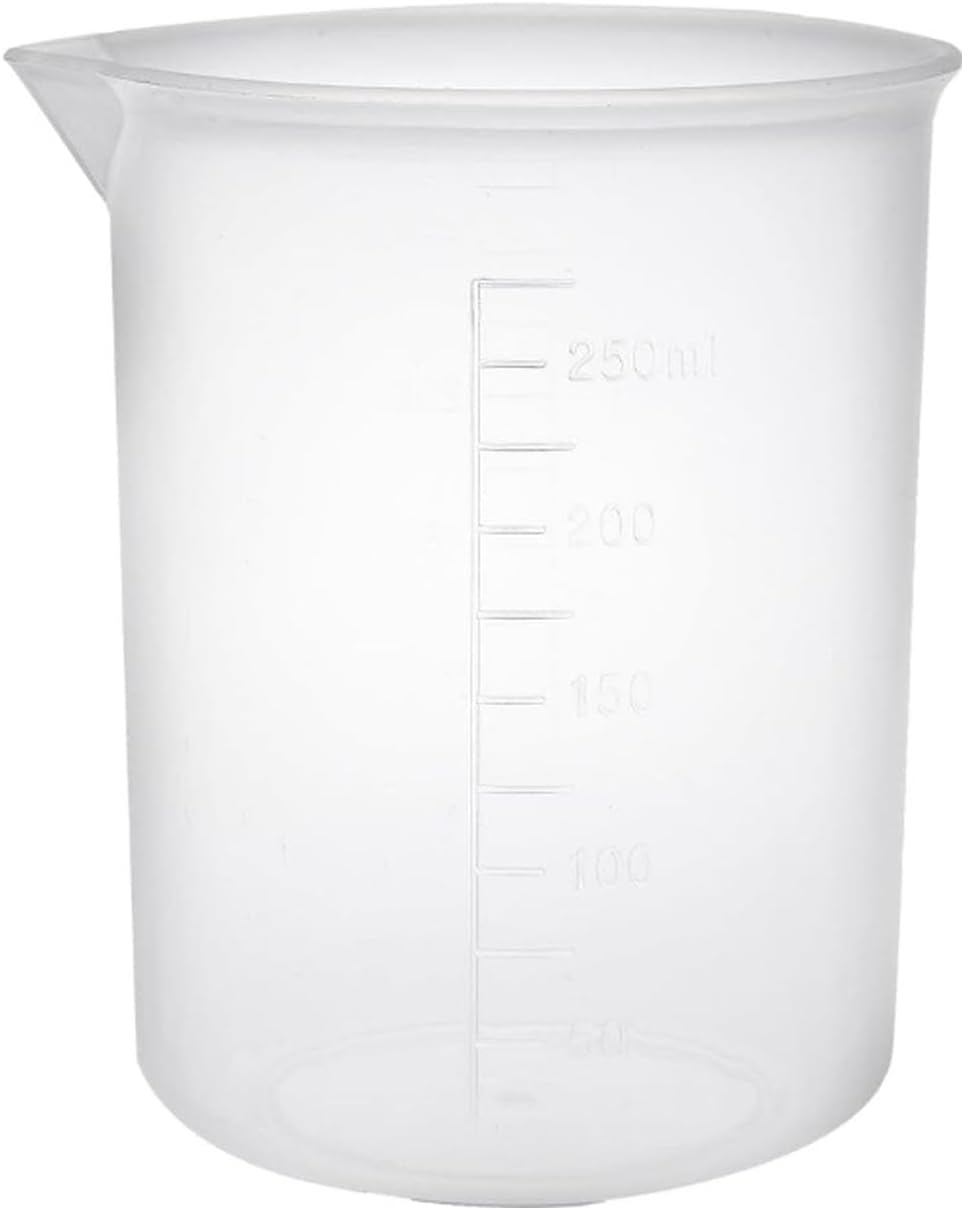 Recogwood 250ml Plastic Measuring Cups, Transparent Lab Graduated Beakers, Heat Resistant Measuring Jugs, Liquid Measuring Cups, Plastic Jug Beakers, Mixing Cups for Baking Cooking Lab