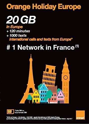 Orange Holiday Europe – 20GB Internet Data in 4G/LTE + 120 mn + 1000 Texts in 30 Countries in Europe