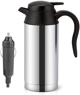 Truck Kettle, 750ml 24v Portable Electric Truck Kettle, Car Truck Coffee Mug with Cigarette Lighter Charger Electric Kettle Pot Heated Water Cup-100°C With Led light Automatic Shut Off (24V)