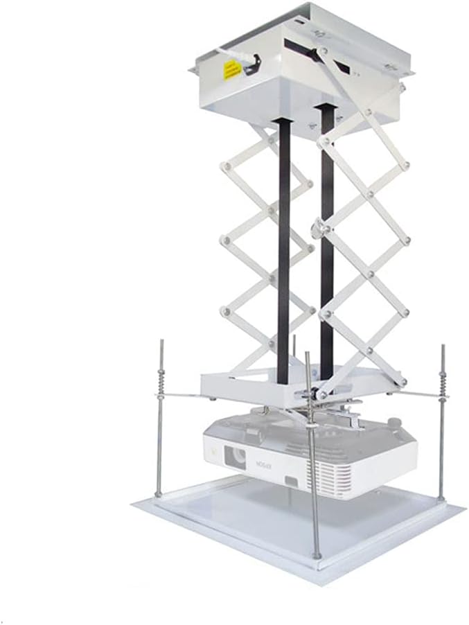 INTBUYING Electric Projector Ceiling Mount 39In Hidden Ceiling Projector Mount Universal 110V 25W with Wireless Remote Control 22lbs Max Load for Cinema Church with 20x 20 in Fixing Plate