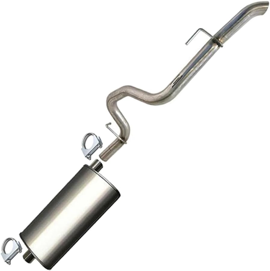 Northeastern Exhaust | Stainless Steel Exhaust Muffler, Tail Pipe Exhaust System Kit Compatible for Jeep Cherokee 1996-1999 4.0L 2.5L | Free Clamps Included | Automotive Replacement Part