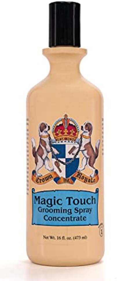 Crown Royale Magic Touch Formula 1 Pet Grooming Spray Concentrate, No Heavy Build-Up, Finishing Spray, Prevents Coat Matting, Formulated with Conditioners, 16 oz