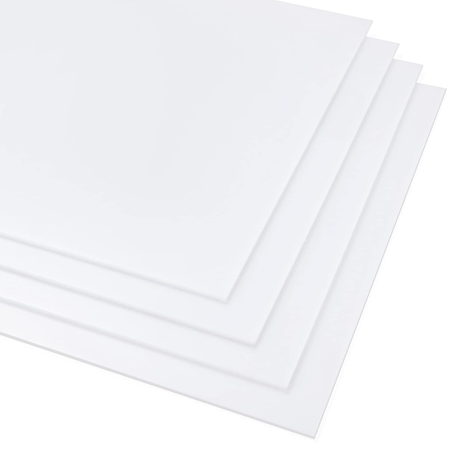 ZOFUN 4 Pcs A3 Acrylic Sheet White, 420 x 297 mm Whites Perspex Sheets 3mm, Glossy Cut to Size Hard A3 White Plastic Sheet for Models Building, Art & Craft Projects