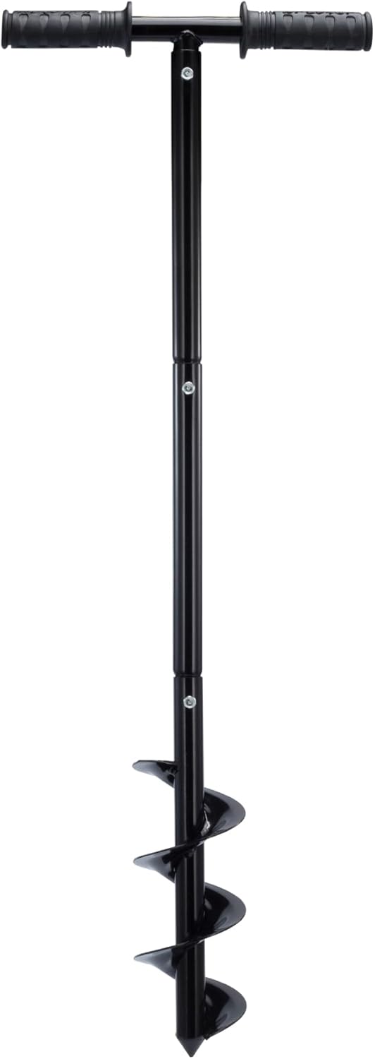 CO-Z 86cm Manual Post Hole Digger, Fence Post Auger for Gardening, Post Hole DiggerTools with 24cm Auger Drill Bit Extension Rods Handle, Post Hole Fence Manual Hand Drill Digger Earth Auger