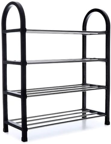 STOREX 4 Tier Floor Standing Shoe Rack Organizer Free Stand Shelf Holder Storage Space Saving New