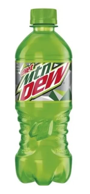 Diet Mountain Dew Soda 20oz Bottles, Quantity of 24