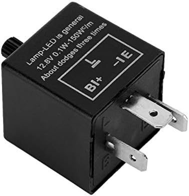 LED Flasher Relay 3 Pin, Indicator Flasher Relay, 12 Volt 3 Pin LED Electronic Flasher Unit for Car Vehicle Motorcycle, Adjustable Indicator Relay for LED Turn