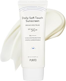 PURITO Daily Soft Touch Sunscreen 60ml Face Sunscreen Oil Free UVA & UVB Protection Lightweight and Oil Free Korean Sunscreen For All Skin Type and Vegan & Cruelty-Free