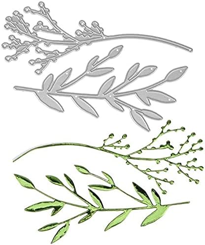 Branch Twig Leaves Metal Cutting Dies，Branch Twig Stencil Metal Template Molds Decoration Embossing Stencils for DIY Scrapbooking Album Decorative Embossing Paper Dies Card Making