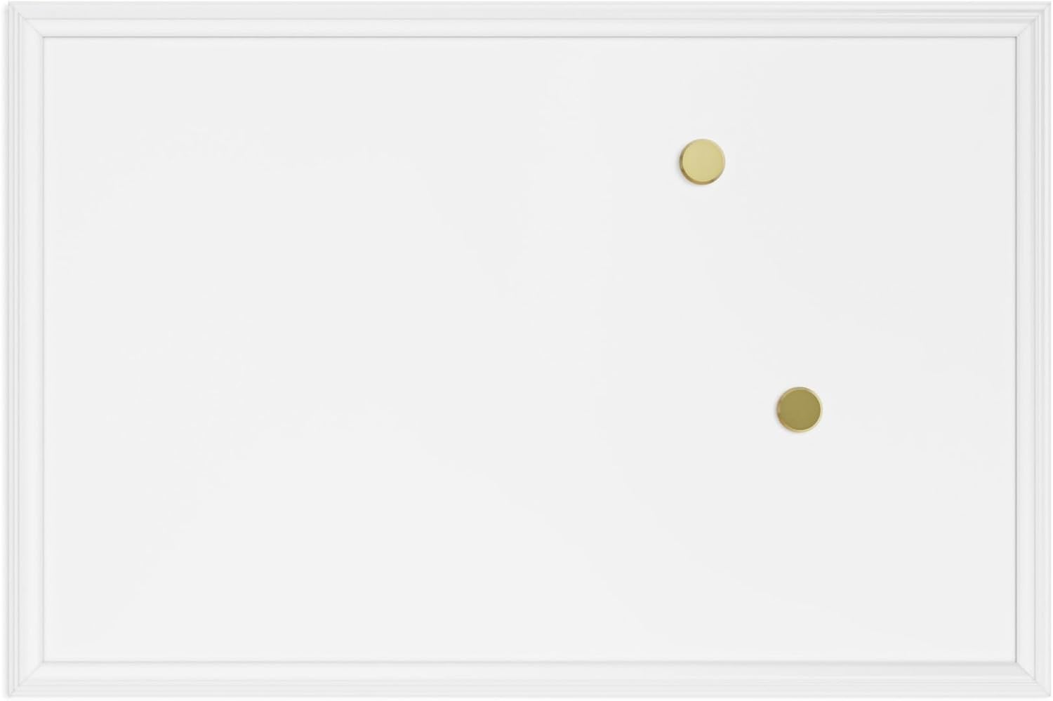 U Brands Farmhouse Magnetic Dry Erase Board, 23"x17", White Wood Style Frame, Includes 2 Magnets