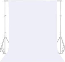GFCC 8FTX10FT White Backdrop Background for Photography Photo Booth Backdrop for Photoshoot Background Screen Video Recording Parties Curtain
