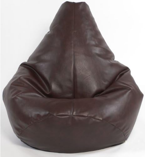 Beautiful Beanbags - X-L Highback Beanbags Faux Leather Gaming Bean Bag Chair - Ready Filled (Brown)