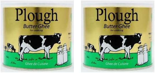 (2 Pack) Plough Butter Ghee 500g – Golden Clarified Butter, Traditional Desi Ghee, Lactose-Free, Ideal for Cooking & Frying