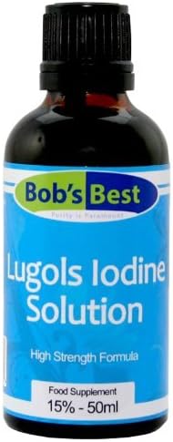 Lugol's Iodine Solution - 15% - 50ml - Essential Mineral Supplement & Topical Antiseptic, High Strength Formula, Alcohol Free, No Additives, Vegan & GMO Free