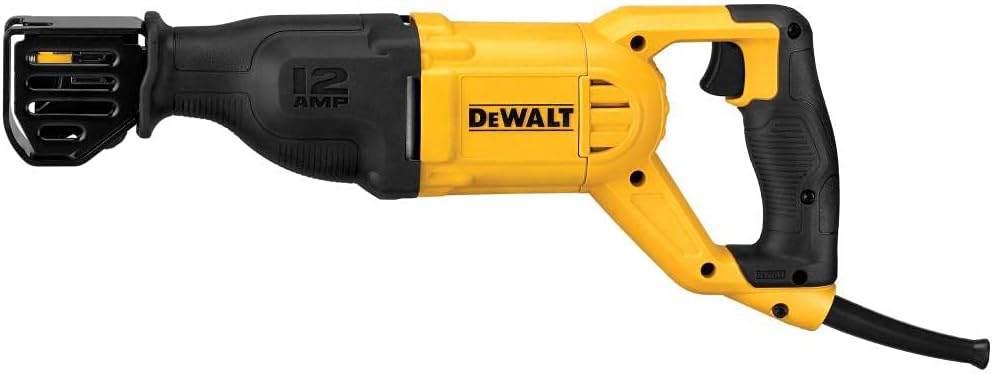 DEWALT Reciprocating Saw, 12 Amp, 2,900 RPM, 4-Position Blade Clamp, Variable Speed Trigger, Corded (DWE305)
